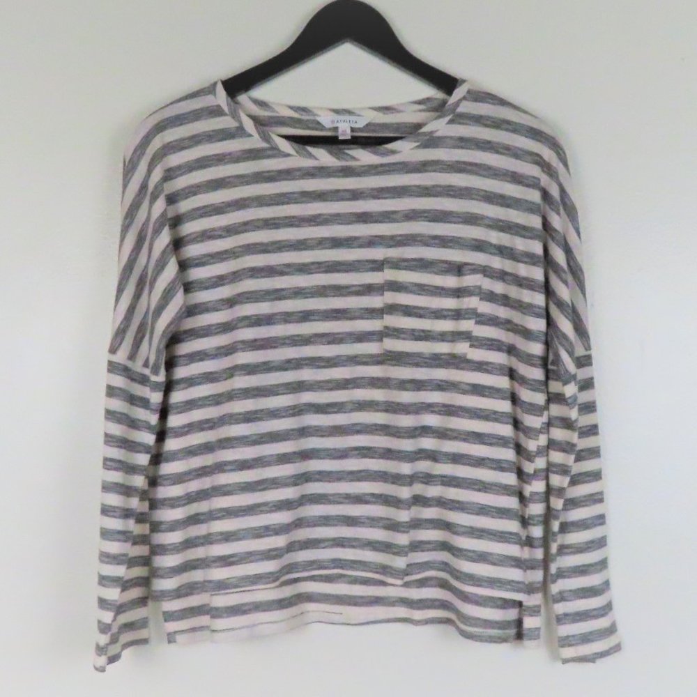 Athleta Women's Size XS Long Sleeve Striped cotton top